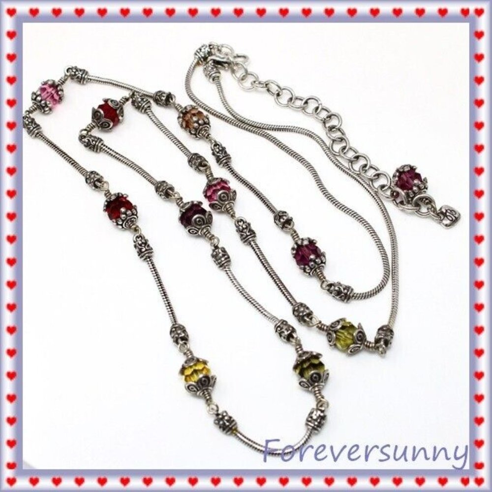 Brighton Glass Mountains Long Colorful Beaded Necklace